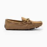 Suede leather mocassin with lace T8/Beige